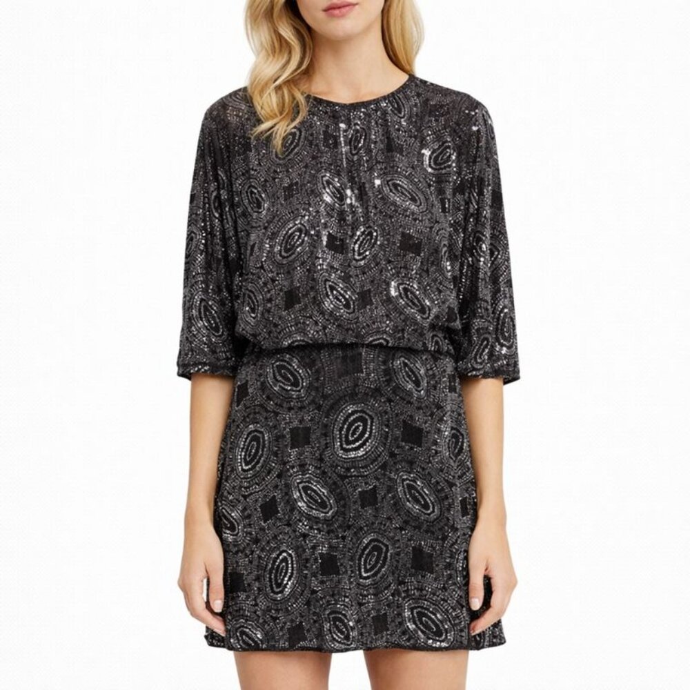 The Kooples  Galaxy Embellished Mini Dress Rhinestones Size 1 (US Small, Size 4)
